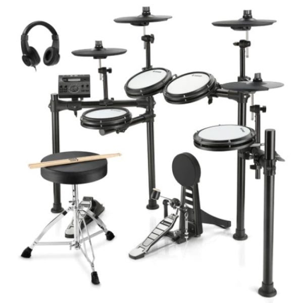 Donner DED-200 Electronic Drum Set with Headphone and Drum Throne Included