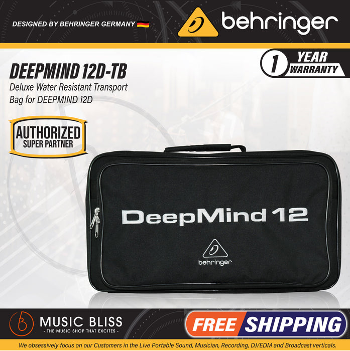 Behringer DeepMind 12D-TB Deluxe Water Resistant Transport Bag for DeepMind 12D - Music Bliss Malaysia