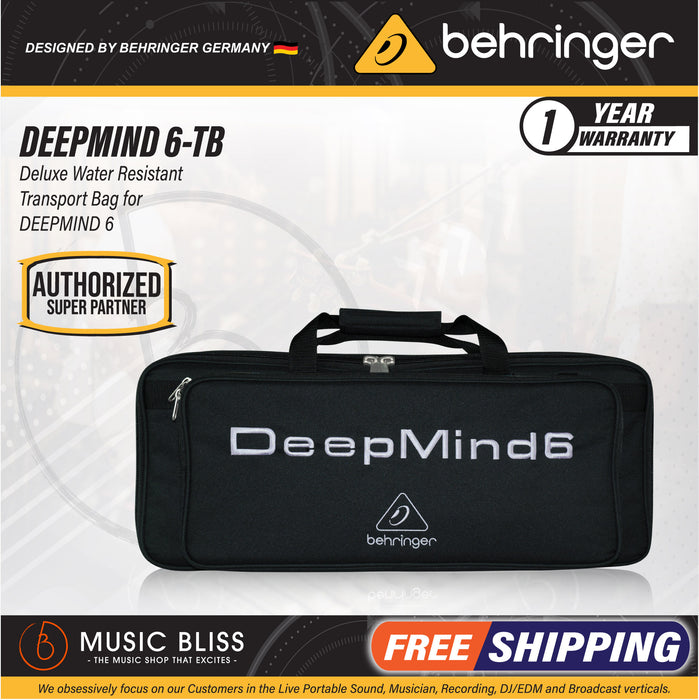 Behringer DeepMind 6-TB Deluxe Water Resistant Transport Bag for DeepMind 6 - Music Bliss Malaysia