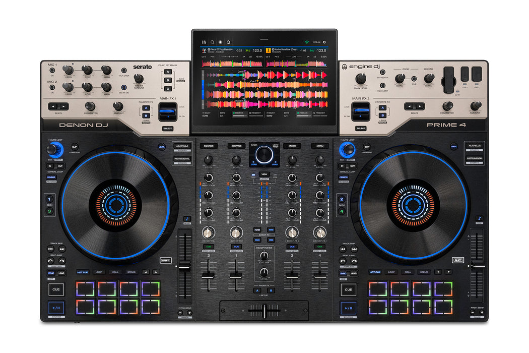 Denon DJ PRIME 4 G2 4-Channel Standalone DJ System with Stems, 10.1” Touchscreen, MPCe Pads & Built-In DMX