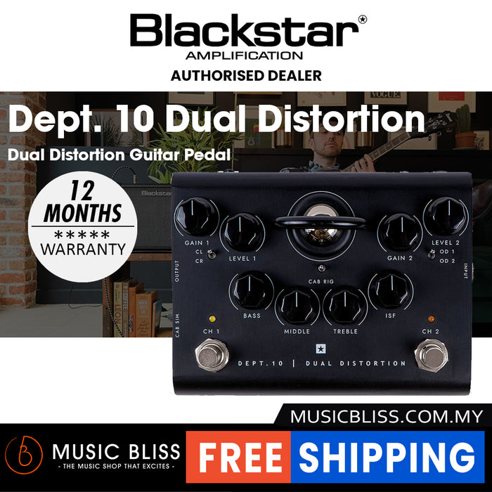 Blackstar Dept. 10 Dual Distortion 2-channel Tube Distortion Pedal - Music Bliss Malaysia