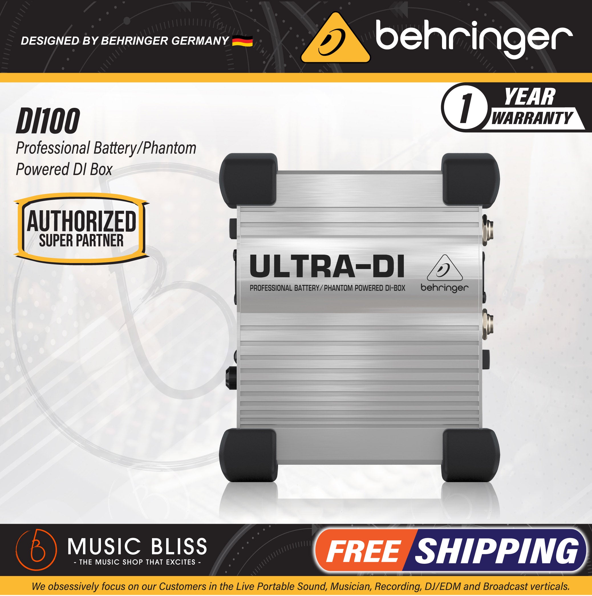 Behringer di400p high-performance passive di-box, XLR : Buy Online
