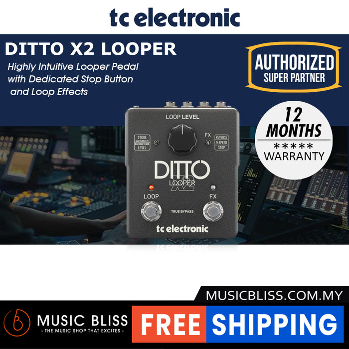 TC Electronic Ditto X2 Looper Guitar Effects Pedal - Music Bliss Malaysia