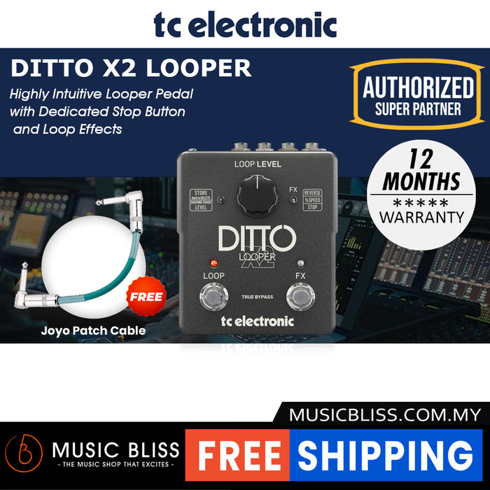TC Electronic Ditto X2 Looper Guitar Effects Pedal - Music Bliss Malaysia