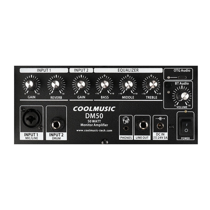 COOLMusic DM-50 50-Watt Bluetooth Professional Drum Amplifier