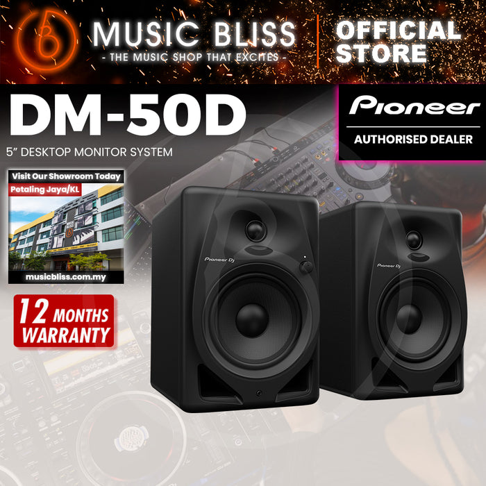 Pioneer DJ DM-50D 5-inch Active Monitor Speaker, Black - Pair
