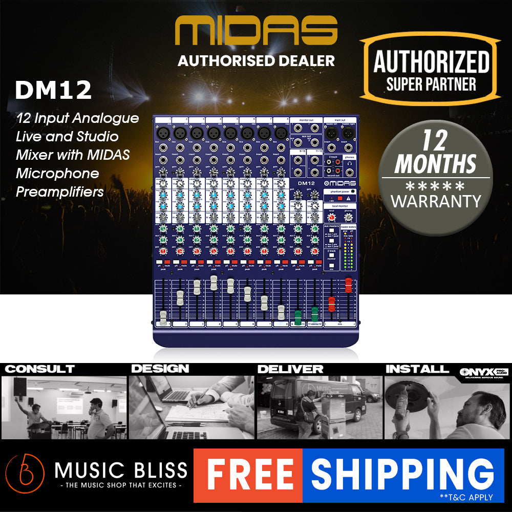 Midas DDA DM12 12-channel Mixer with Midas Microphone Preamplifiers ...