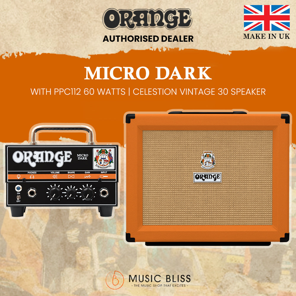 Orange Micro Dark Head with PPC112 60-watt 1x12 Speaker Cabinet - Black ...