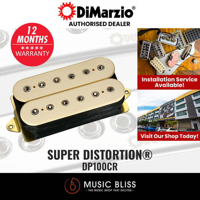 DiMarzio DP100CR Super Distortion Humbucker Pickup - Cream - Music Bliss Malaysia