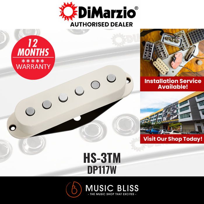 DiMarzio DP117W HS-3 Single-coil Pickup - White - Music Bliss Malaysia