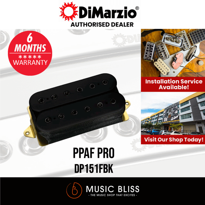 DiMarzio DP151FBK PAF Pro Humbucker Pickup - F-spaced Black - Music Bliss Malaysia