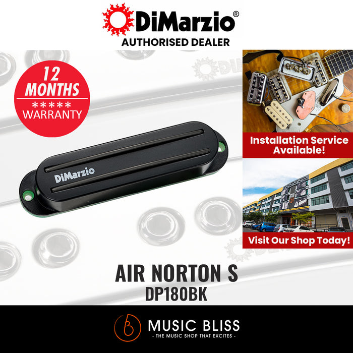 DiMarzio DP180BK Air Norton S Single Coil Sized Humbucker Pickup - Black - Music Bliss Malaysia
