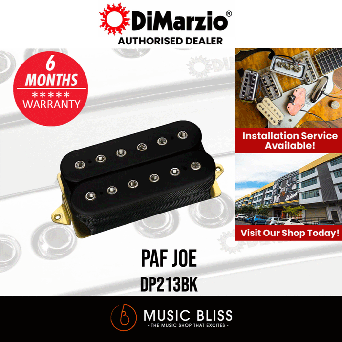 DiMarzio DP213 PAF Joe Satriani Pickup Black Regular - Music Bliss Malaysia