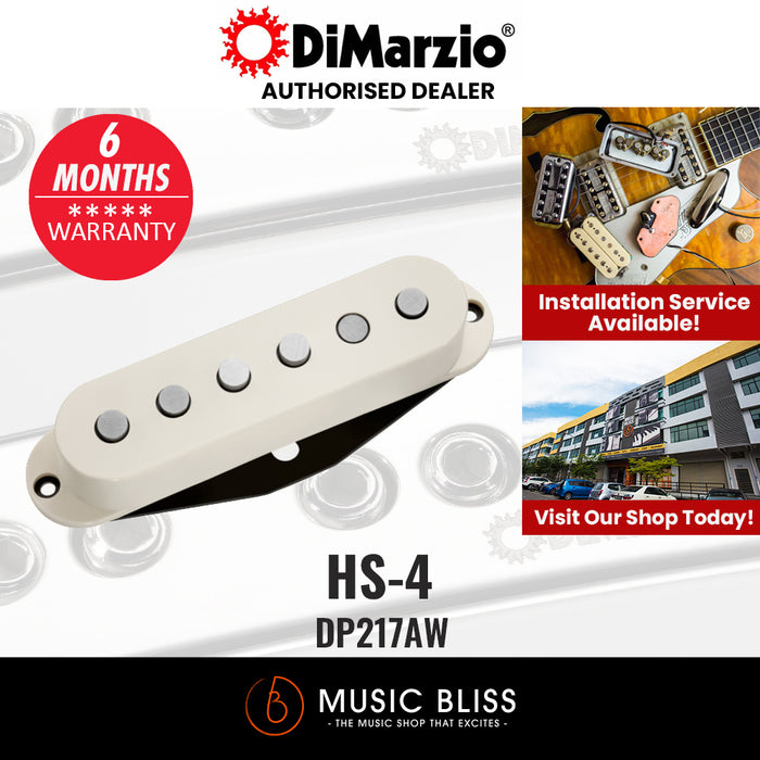 DiMarzio DP217AW HS-4 Single-coil Pickup - Aged White - Music Bliss Malaysia