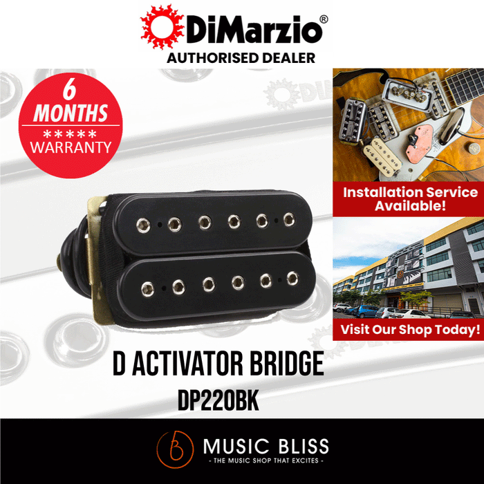DiMarzio DP220BK Activator Bridge Humbucker Pickup - Black - Music Bliss Malaysia