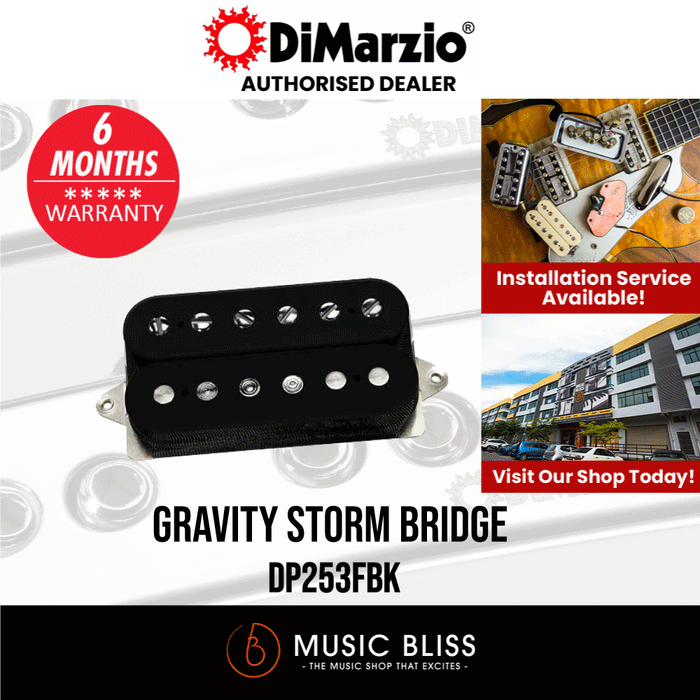DiMarzio DP253FBK Gravity Storm Bridge Humbucker Pickup - F-spaced Black - Music Bliss Malaysia