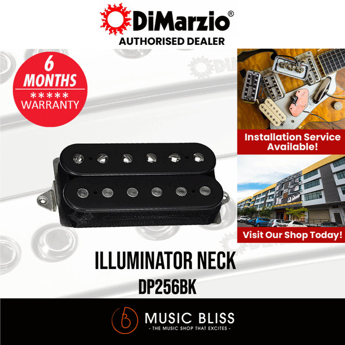 DiMarzio DP256BK Illuminator Neck F Spaced Pickup - Black - Music Bliss Malaysia