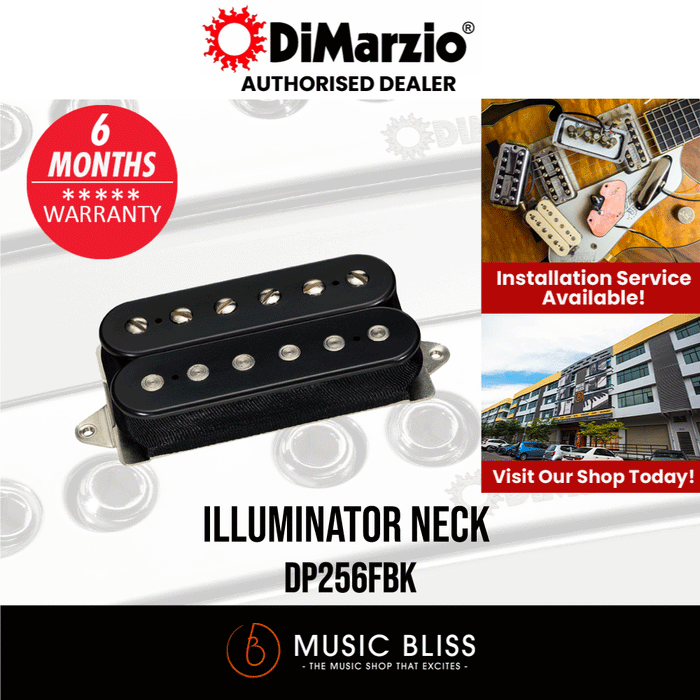 DiMarzio DP256FBK Illuminator Neck Humbucker Pickup - F-spaced Black - Music Bliss Malaysia