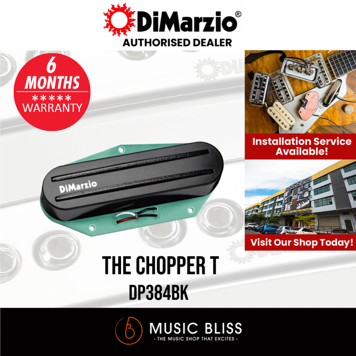 DiMarzio DP384BK The Chopper T Bridge Telecaster Pickup - Black - Music Bliss Malaysia