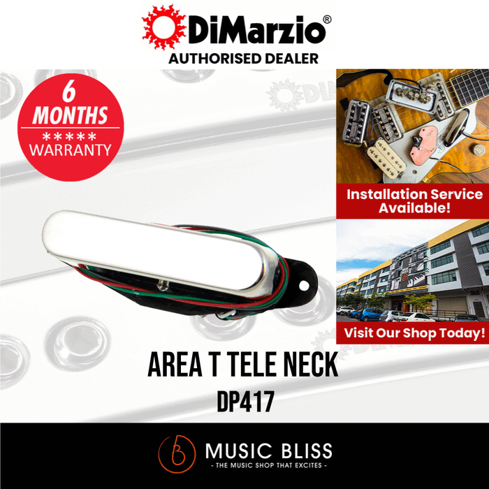 DiMarzio DP417 Area T Tele Neck Pickup Chrome - Music Bliss Malaysia