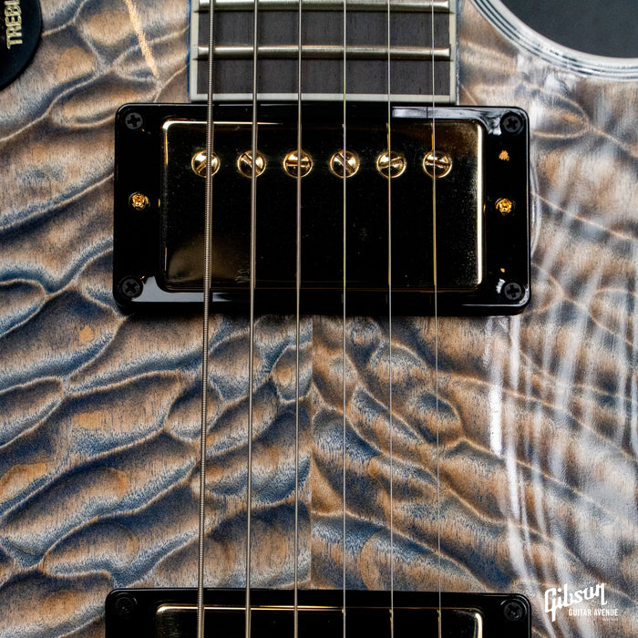 GIBSON MADE TO MEASURE LES PAUL CUSTOM 7A QUILT TOP - OCEAN BLUE - GLOSS GH