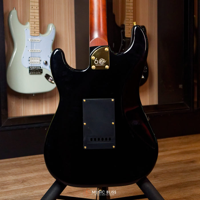 Peavey Raptor Lightning Bolt 60th Anniversary HSS Stratocaster Electric Guitar (Gold Hardware) - Black