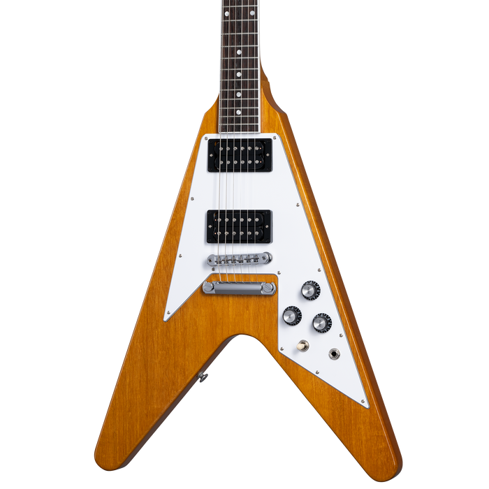 GIBSON 70S FLYING V ELECTRIC GUITAR - ANTIQUE NATURAL - Music Bliss Malaysia