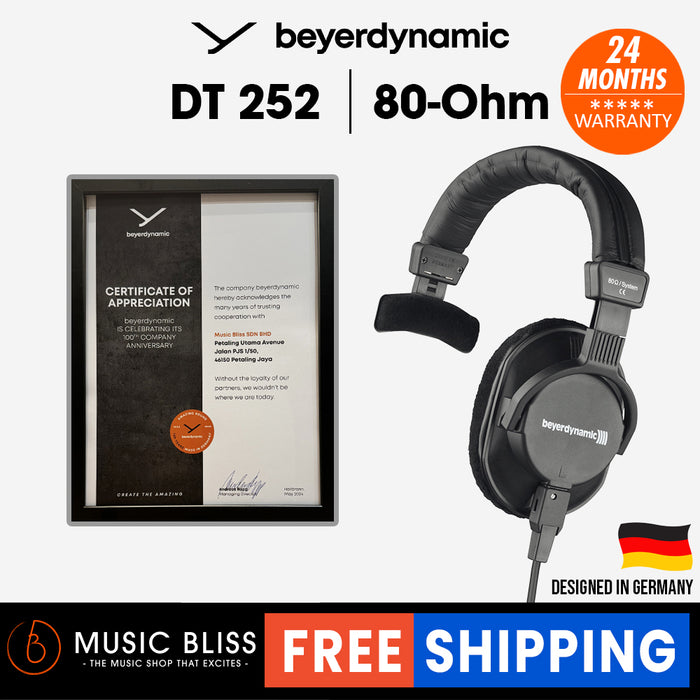 Beyerdynamic DT 252 80 Ohm Closed Back Over Ear Headphones, Single-ear headphones for monitoring and ENG/EFP applications