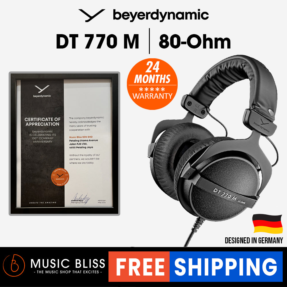 Beyerdynamic DT 770 M 80 Ohm Over-Ear-Monitor Headphones In Black
