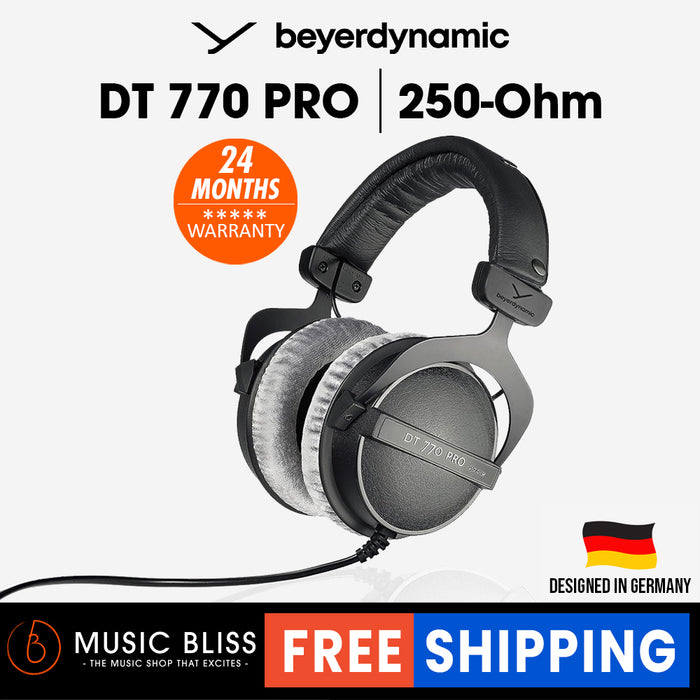 Beyerdynamic DT 770 PRO 250 Ohm Over-Ear Studio Headphones. Closed Construction, Wired for Studio use, Ideal for Mixing in The Studio - Music Bliss Malaysia