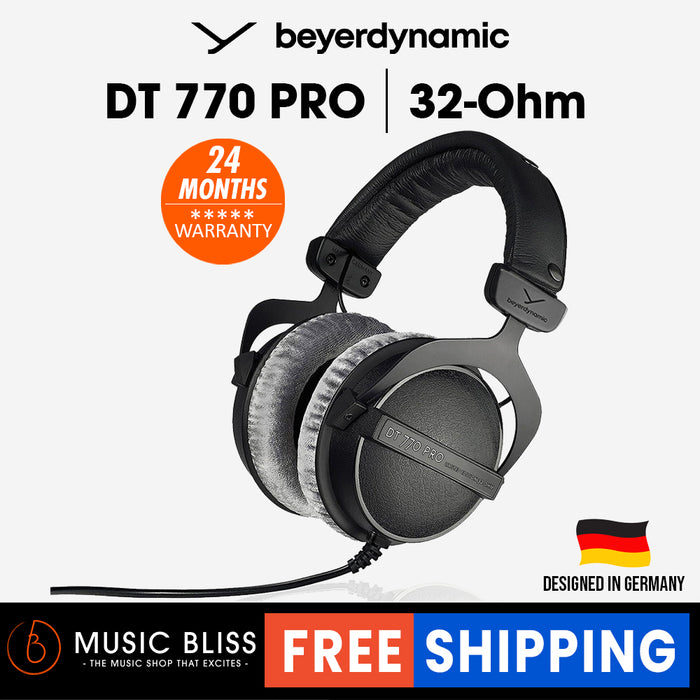 Beyerdynamic DT 770 PRO 32 Ohm Over-Ear Studio Headphones. Enclosed Design, Wired for Professional Sound in The Studio and on Mobile Devices Such as Tablets and Smartphones - Music Bliss Malaysia