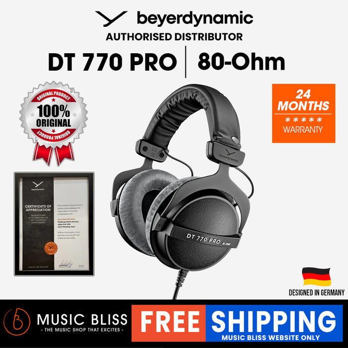 Beyerdynamic DT 770 PRO 80 Ohm Over-Ear Studio Headphones in Black