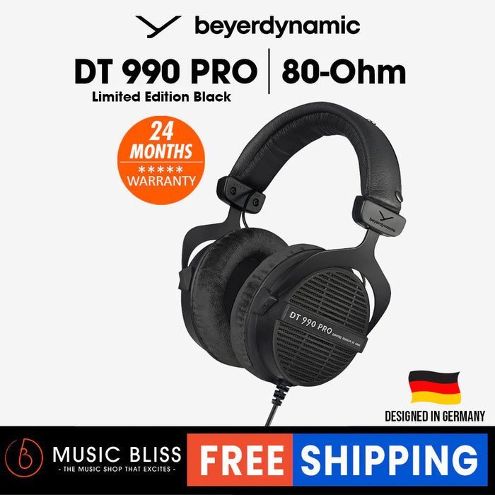 Beyerdynamic DT 990 PRO 250 Ohm Over-Ear Studio Headphones. Open  Construction, Wired with Wooden Headphone Holder