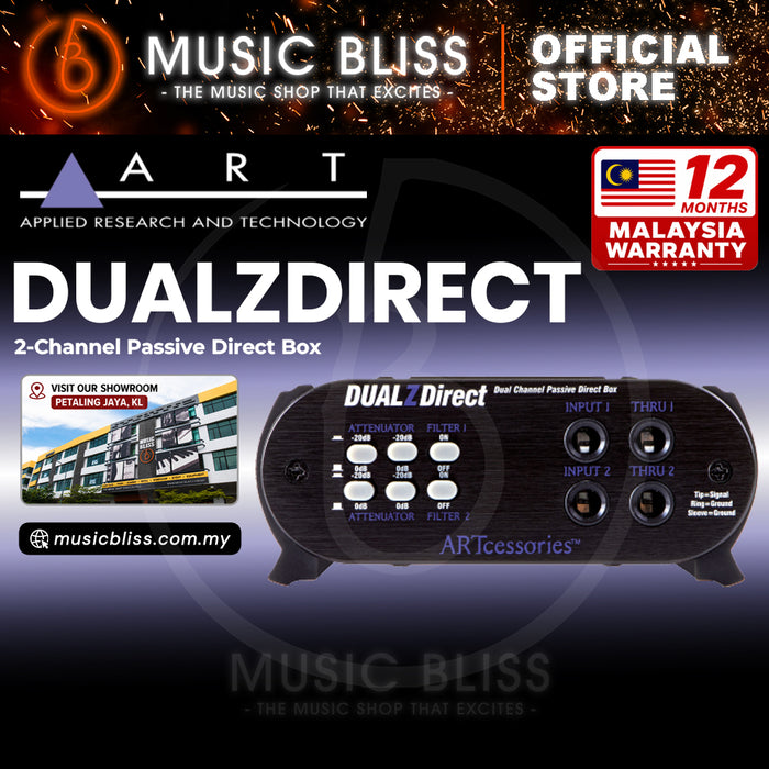 ART DUALZDirect 2-channel Passive DI Box for Active Bass, Electric and Acoustic Guitars