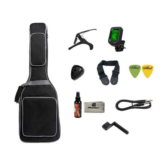 Smiger S-G17-BK Budget Beginner Electric Guitar - SS Tele Style Black for Rock Kapak