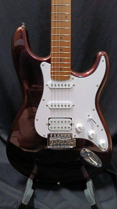 B STOCK (BS-664) Deviser L-G2S-CM16 Budget Beginner Electric Guitar – HSS Strat Style Aurora Black for Rock Kapak