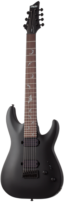 Schecter Damien-7 Electric Guitar - Satin Black