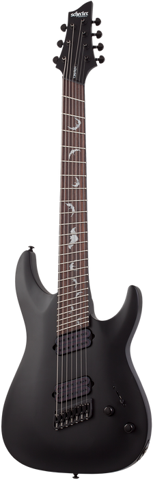 Schecter Damien-7 MS Electric Guitar - Satin Black