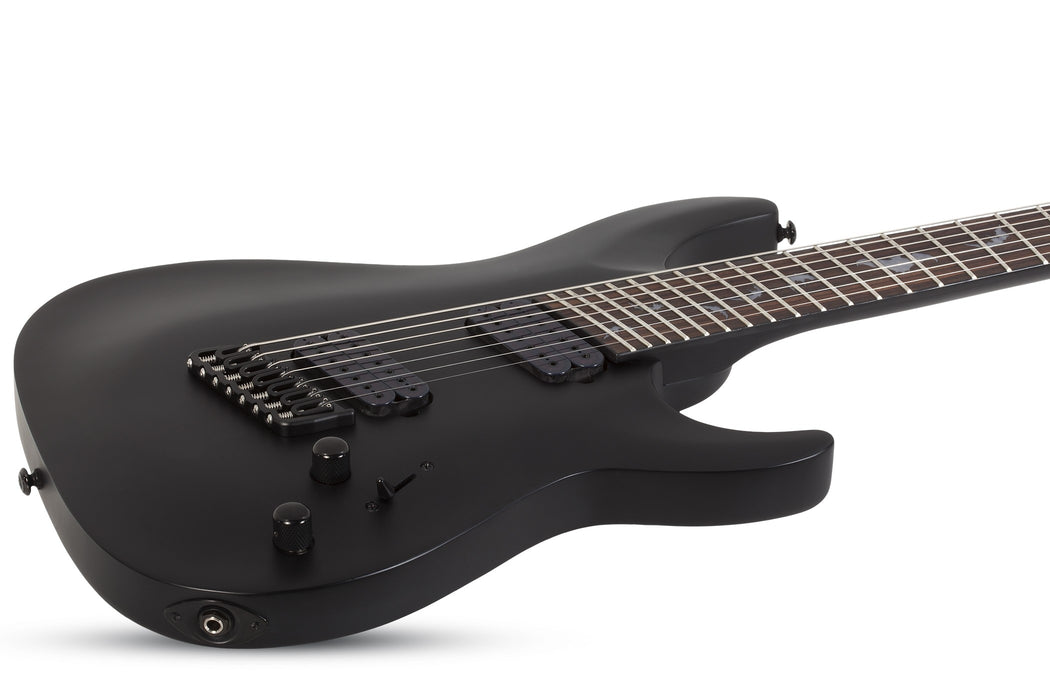 Schecter Damien-7 MS Electric Guitar - Satin Black