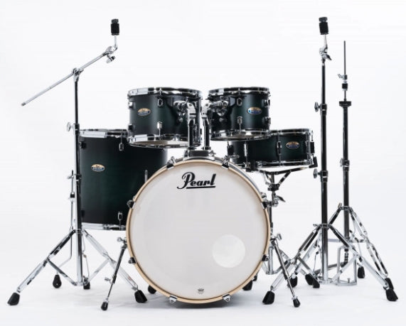 Pearl Decade Maple 5-Piece Drum Set with Hardware, Drumstick and Throne - 22 Inch Bass Drum - Deep Forest Burst