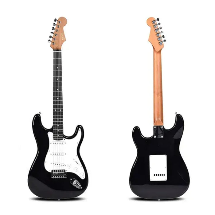 Deviser L-G2-BK Budget Beginner Electric Guitar – SSS Strat Style Black for Rock Kapak