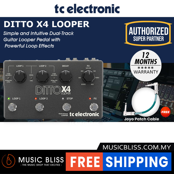 TC Electronic Ditto X4 Looper Guitar Effects Pedal - Music Bliss Malaysia