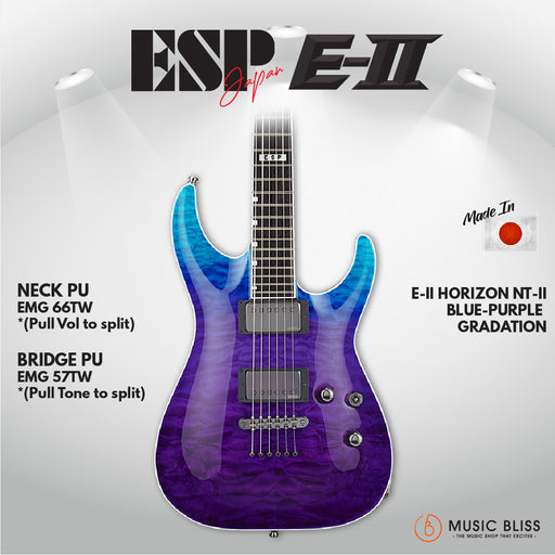 ESP Japan E-II Horizon NT-II - Blue-Purple Gradiation (EIIHORNTIIBPG) [MIJ] - Music Bliss Malaysia