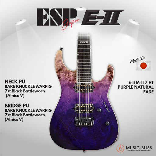 ESP Japan E-II M-II 7 NT - Purple Natural Fade (EIIMII7NTHSPRNFD) [MIJ] - Music Bliss Malaysia