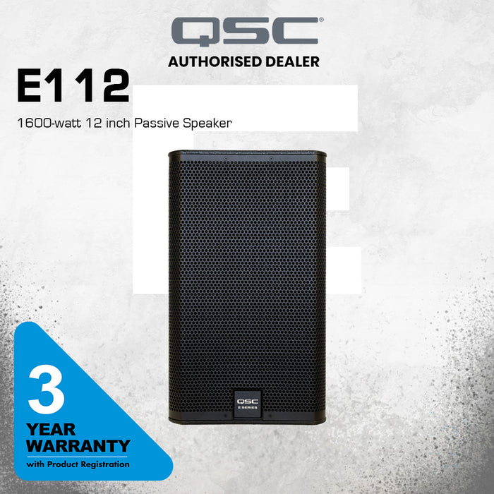 QSC E112 1600-watt 12 inch Passive Speaker - Black