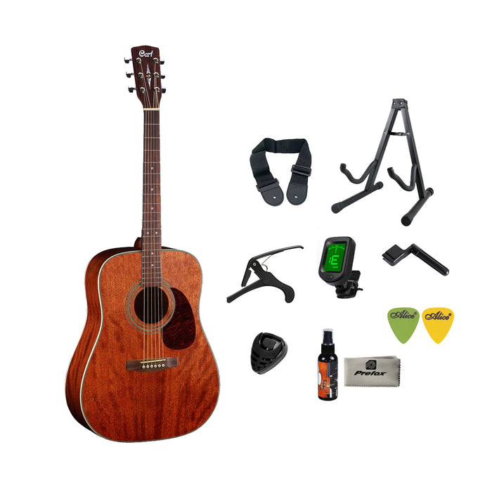 Cort Earth70 Mahogany Acoustic Guitar with Bag - Open Pore