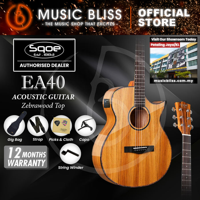 SQOE EA40 EQ Folk Acoustic Guitar