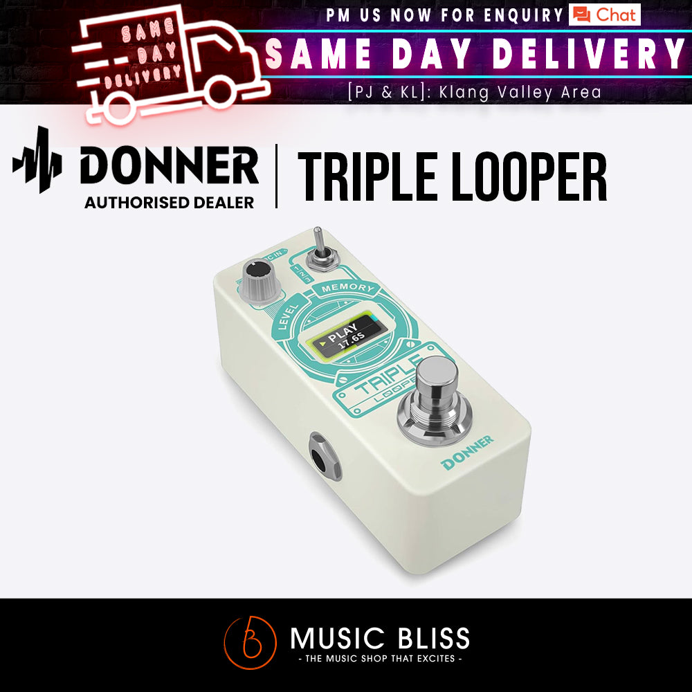Donner Triple Looper Guitar Pedal, 90 mins Looping Time Loop Pedal with