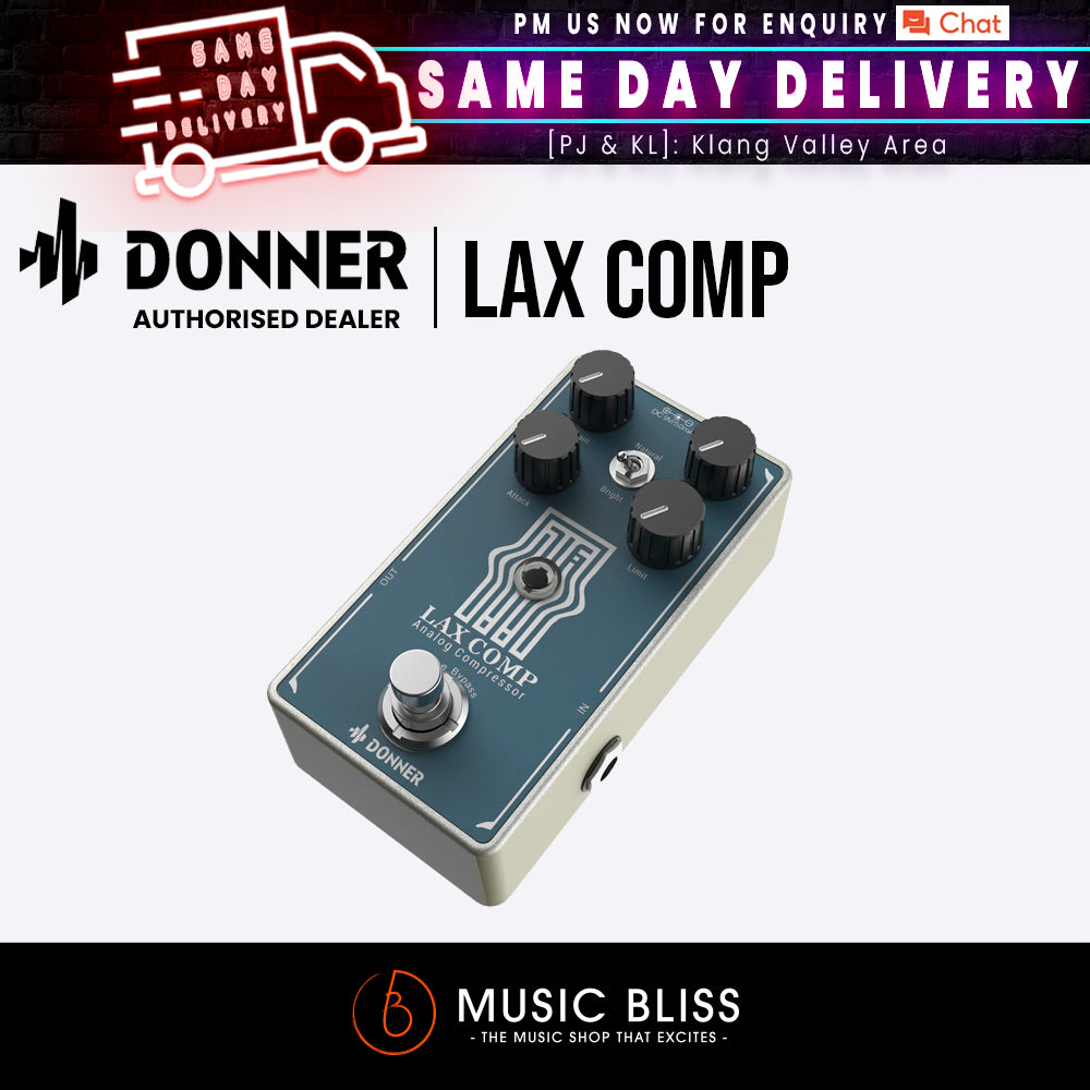 Donner Lax Comp Compressor Guitar Pedal Classic Peak Limiter Style Compressor True Bypass
