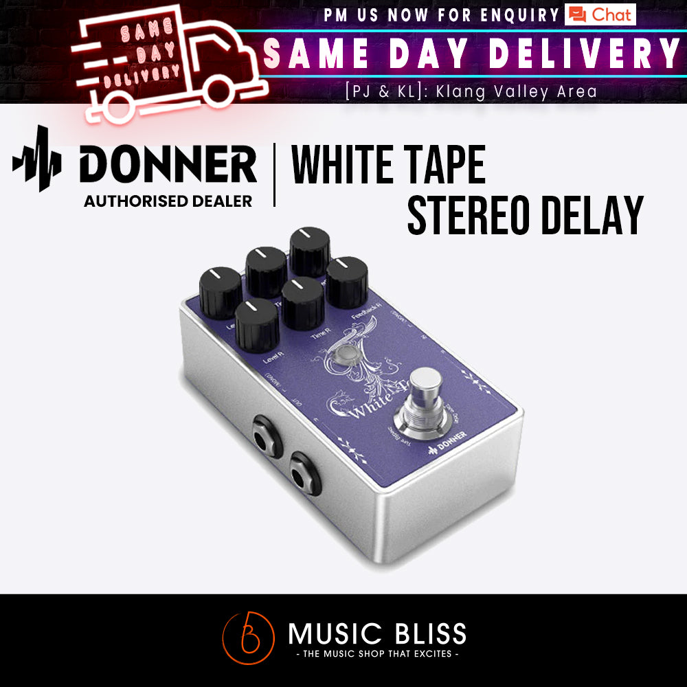 Donner Stereo Tape Delay Pedal for Electric Guitar, Analog Delay Pedal